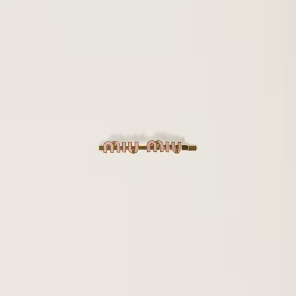 Elevate Your Style with Our Enameled Miumiu Metal Hair Clip